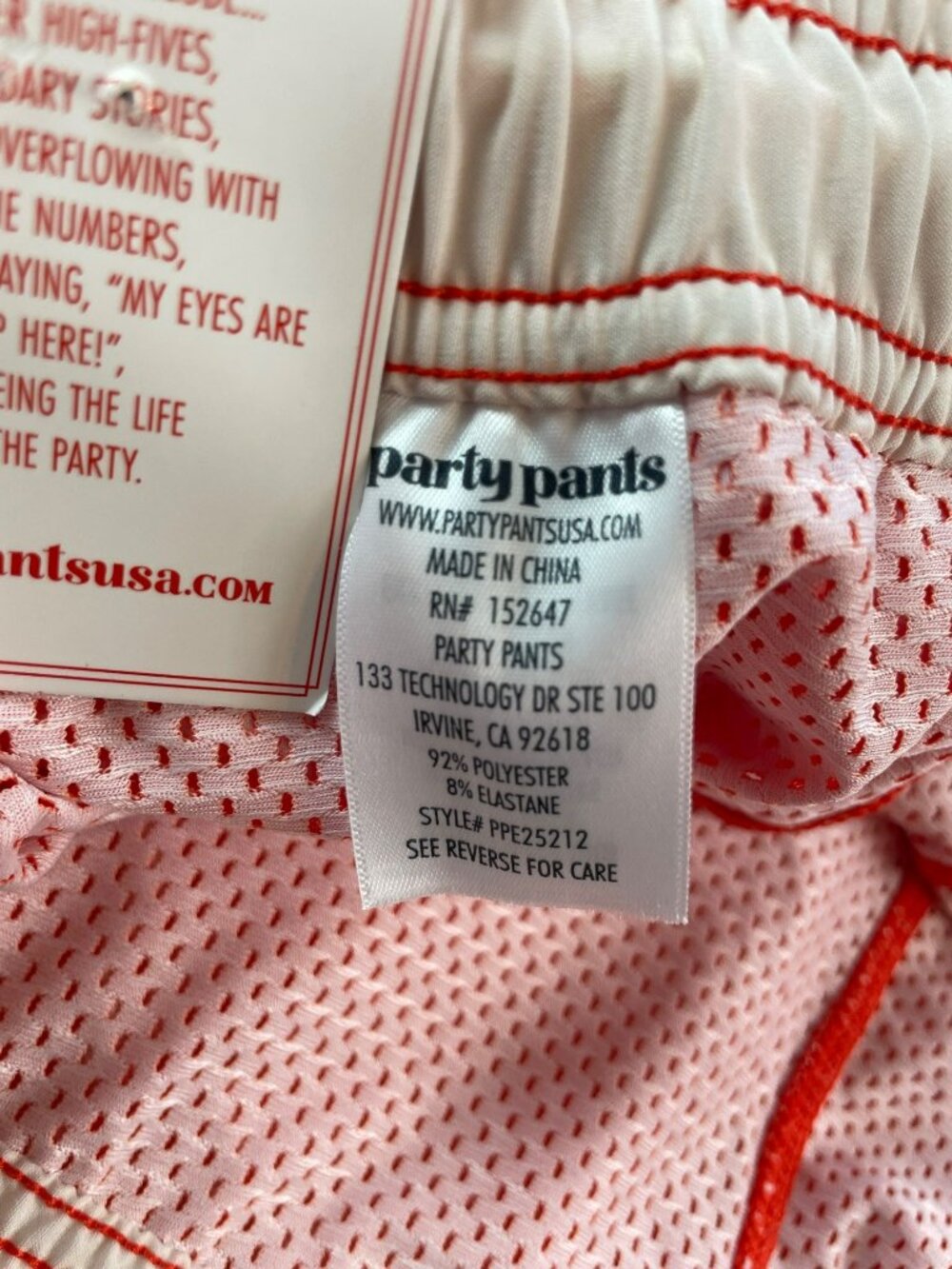Party Pants x Wienerschnitzel 5" Red Swim Shorts Men's Sz XL NWT - Picture 8 of 11